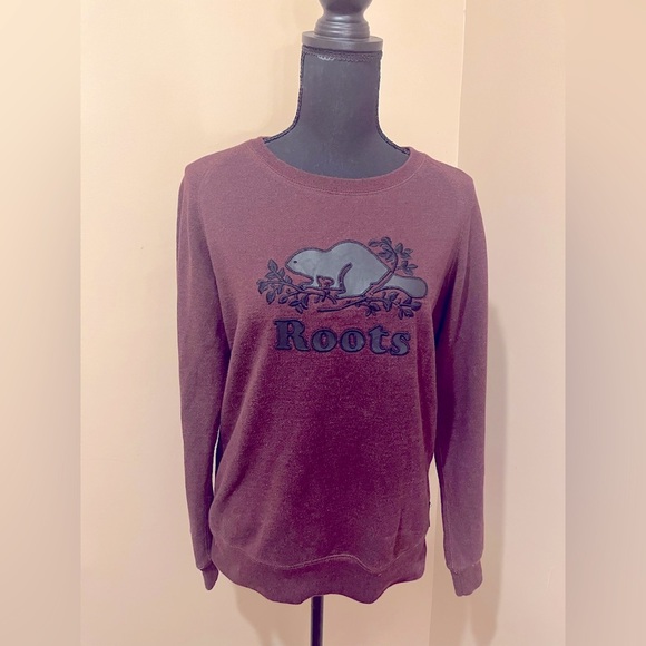Roots Logo Sweatshirt, Size: Small. Color: Maroon - Picture 1 of 5
